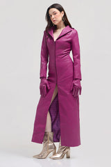 Women's Faux Leather Long Coat