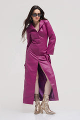 Women's Faux Leather Long Coat