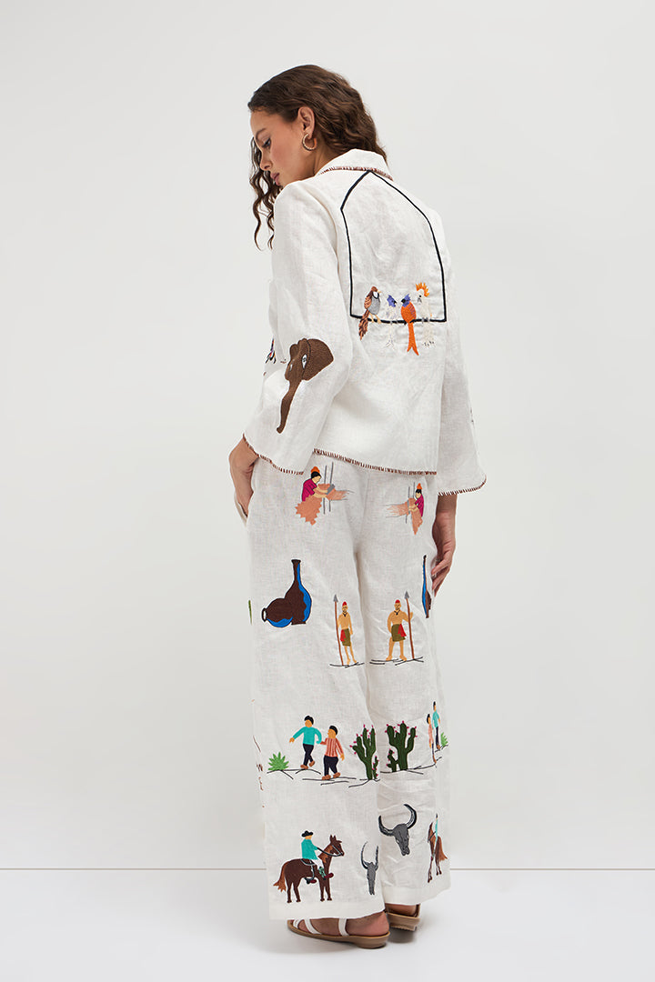 AANCHAL EMBROIDERED LINEN CO-ORDS