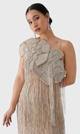 Embroidered Tulle Cocktail Dress