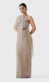 Embroidered Tulle Cocktail Dress