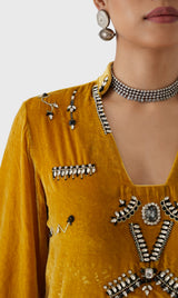 Velvet Embroidered Tunic & Pant