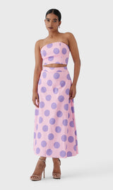 Polka Dot Tube & Skirt Co-ord Set