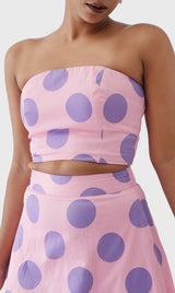 Polka Dot Tube & Skirt Co-ord Set