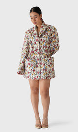 Floral Jacquard Blazer Dress
