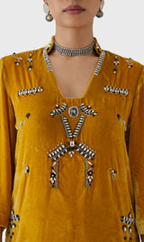 Velvet Embroidered Tunic & Pant